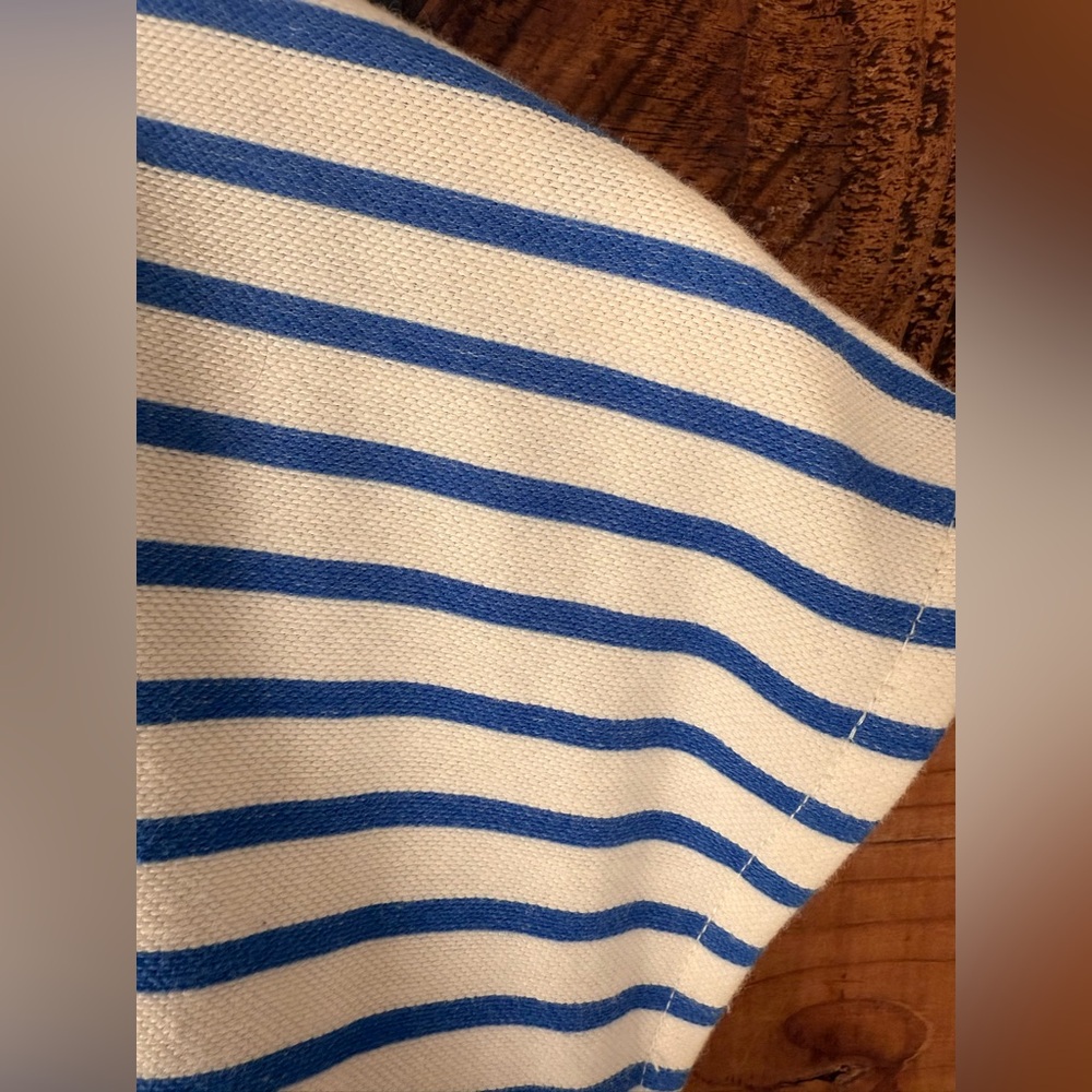 J CREW Factory Blue White Striped V-neck Shift Dress Women’s Nautical - Small - Picture 4 of 7